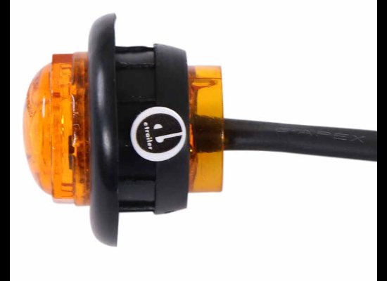 LED TRAILER MINI CLEARANCE AND SIDE MARKER 3/4" W/ GROMMET - 1 DIODE, AMBER LENS