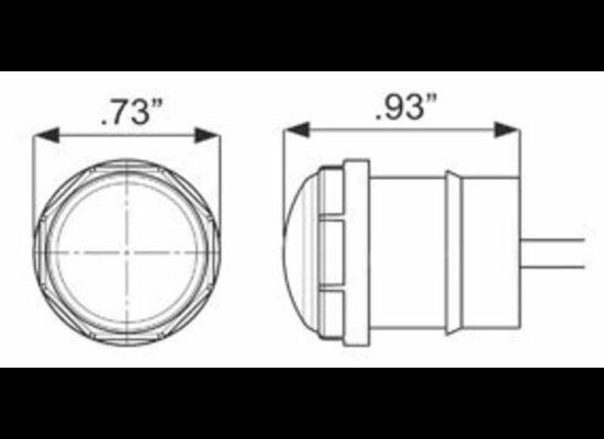 LED TRAILER MINI CLEARANCE AND SIDE MARKER 3/4" W/ GROMMET - 1 DIODE, AMBER LENS