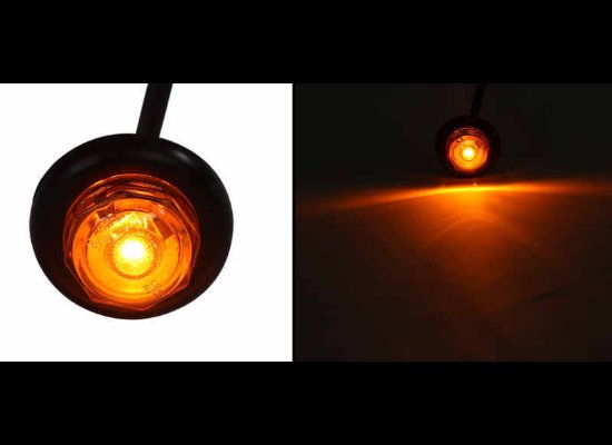 LED TRAILER MINI CLEARANCE AND SIDE MARKER 3/4" W/ GROMMET - 1 DIODE, AMBER LENS