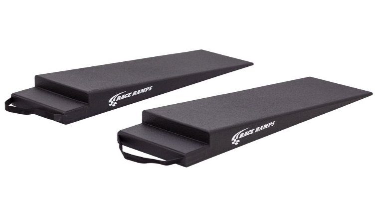 RACE RAMP - 4" H TRAILER RAMP, 5.5 DEGREE APPROACH ANGLE, NOTCH RAMP, 46"x14"x4"-2"