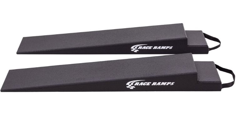 RACE RAMP - 4" H TRAILER RAMP, 5.5 DEGREE APPROACH ANGLE, NOTCH RAMP, 46"x14"x4"-2"