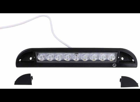 OPTI-BRITE LED STRIP LIGHT, WHITE - BLACK WEDGE BASE, 9"X1-5/8"X3/4"