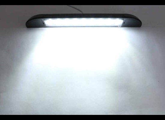 OPTI-BRITE LED STRIP LIGHT, WHITE - BLACK WEDGE BASE, 9"X1-5/8"X3/4"