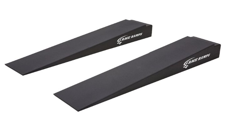 RACE RAMP - 7" H TRAILER RAMP, 5.5 DEGREE APPROACH ANGLE, NOTCH RAMP, 74"x14"x7"-6"