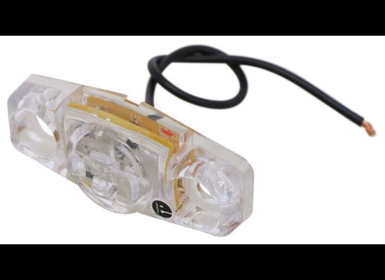 MINI RED LED CLEARANCE OR SIDE MARKER LIGHT, 3 DIODE, CLEAR LENS 2-1/2"Lx1-1/8"W