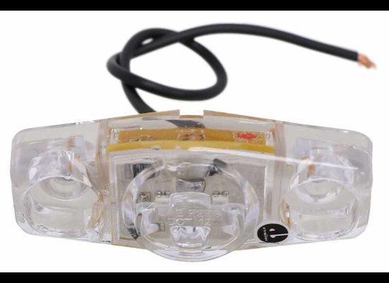 MINI RED LED CLEARANCE OR SIDE MARKER LIGHT, 3 DIODE, CLEAR LENS 2-1/2"Lx1-1/8"W