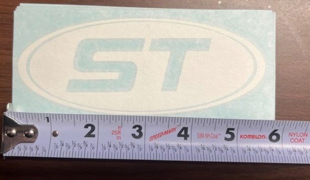 ST DECAL, WHITE, OVAL