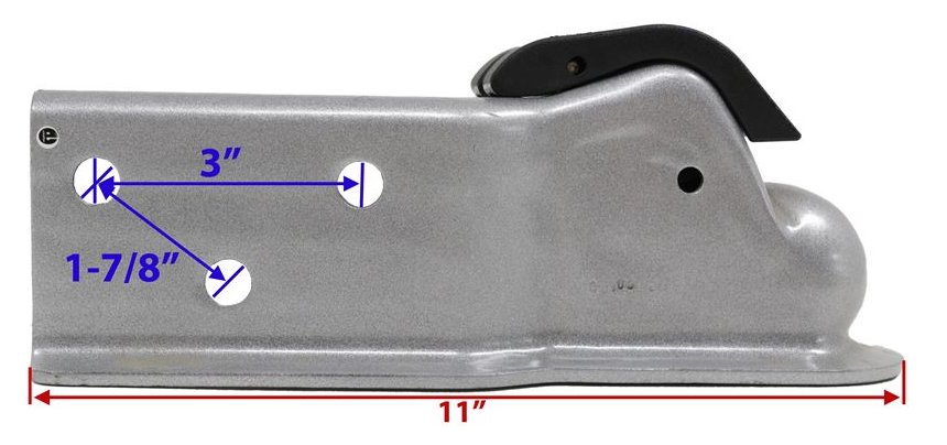 DEMCO CHANNEL 3" TONGUE COUPLER 2" BALL BOLT ON 10K, EZ LATCH