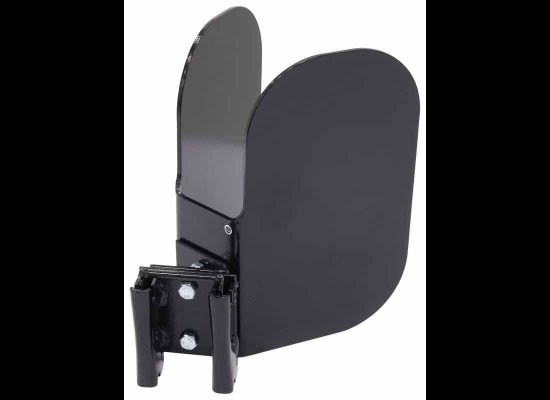 BROPHY ANGLED MOTORCYCLE WHEEL CHOCK FOR E-TRACK OR CROSS TRACK, BLACK STEEL