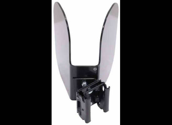 BROPHY ANGLED MOTORCYCLE WHEEL CHOCK FOR E-TRACK OR CROSS TRACK, BLACK STEEL
