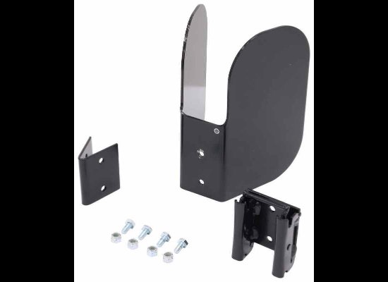 BROPHY ANGLED MOTORCYCLE WHEEL CHOCK FOR E-TRACK OR CROSS TRACK, BLACK STEEL