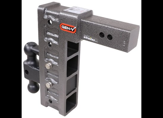 GEN-Y ADJUSTABLE 2-BALL MOUNT W/ STACKED RECEIVERS, 2-1/2" HITCH, 12" DROP OR RISE, 21K
