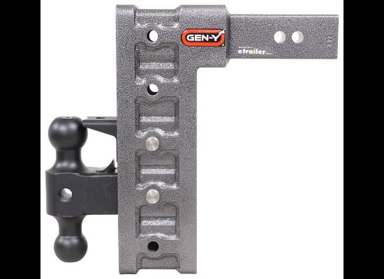 GEN-Y ADJUSTABLE 2-BALL MOUNT W/ STACKED RECEIVERS, 2-1/2" HITCH, 12" DROP OR RISE, 21K