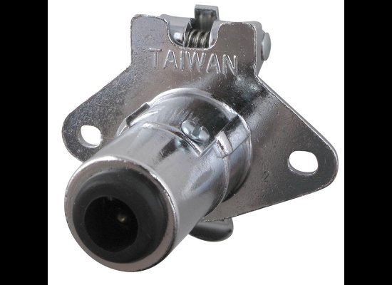 POLLAK METAL 5-WAY ROUND, CHROME, TRAILER CONNECTOR SOCKET - VEHICLE END