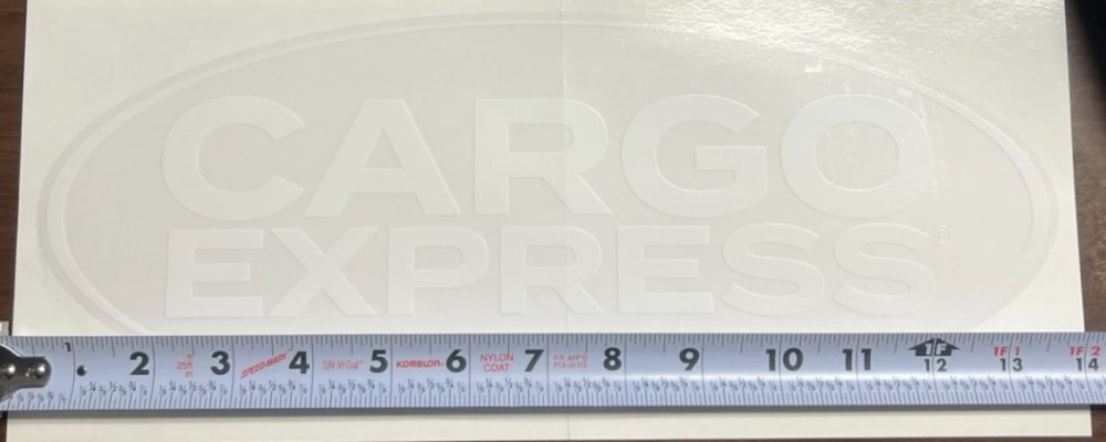 ST DECAL, CARGO EXPRESS, LARGE, WHITE, OVAL