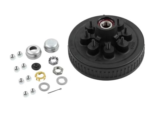DEXTER - 8 LUG 12" HUB & DRUM ASSEMBLY, COMPLETE 8X6.5, 1/2 STUDS, 5.2K - 7K CAPACITY - RETAIL BOXED