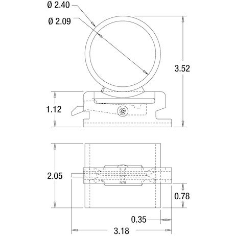 E-TRACK TOOL HOLDER E TRACK - ZINC PLATED 3.52"L x 2.05"H x 2.09ID