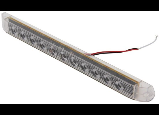 OPTRONICS LED COMBINATION TAIL LIGHT, CLEAR LENS LED, 11 DIODE, 17" X 1-1/2"