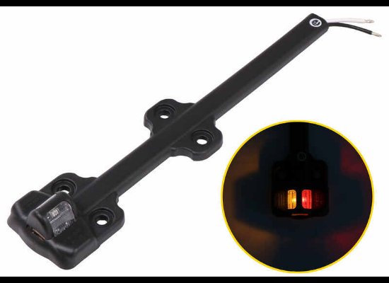 OPTRONICS LED FENDER LIGHT, ABS PLASTIC BASE, AMBER/RED CLEARANCE MARKER
