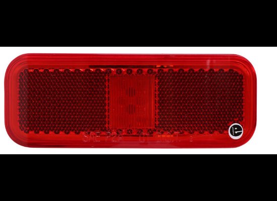 LED TRAILER CLEARANCE OR SIDE MARKER LIGHT W/REFLEX REFLECTOR - 6 DIODE , RED LENS , WHITE BASE