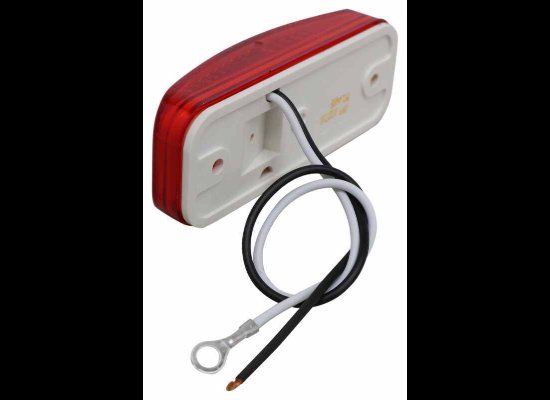 LED TRAILER CLEARANCE OR SIDE MARKER LIGHT W/REFLEX REFLECTOR - 6 DIODE , RED LENS , WHITE BASE