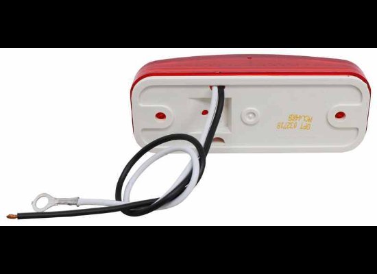 LED TRAILER CLEARANCE OR SIDE MARKER LIGHT W/REFLEX REFLECTOR - 6 DIODE , RED LENS , WHITE BASE