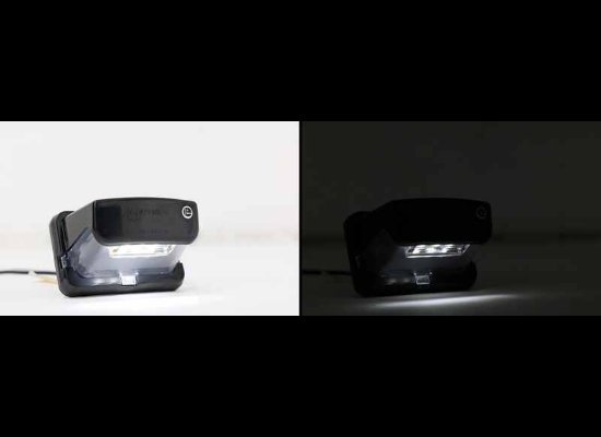 LED LICENSE PLATE LIGHT, SUBMERSIBLE, 3 DIODE, BLACK HOUSING, CLEAR LENS, 2 WIRE, 2-3/4"L X 1-7/8"W
