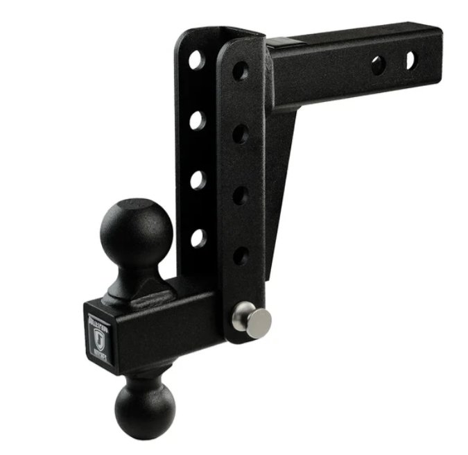 BULLETPROOF HITCHES 2-BALL MOUNT FOR 2" HITCH, 2" & 2-5/16" BALL, 6" DROP, 6" RISE, BLACK, - 10K