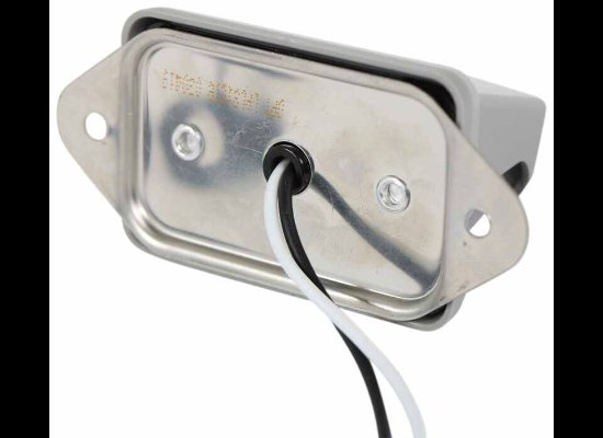 LED LICENSE PLATE LIGHT, SUBMERSIBLE, 3 DIODE, GRAY HOUSING, CLEAR LENS, 2 WIRE, 4"L X 1-15/16"W