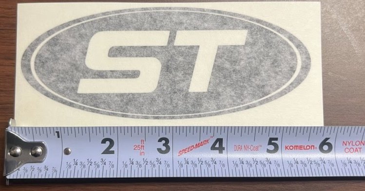 ST DECAL, BLACK, OVAL