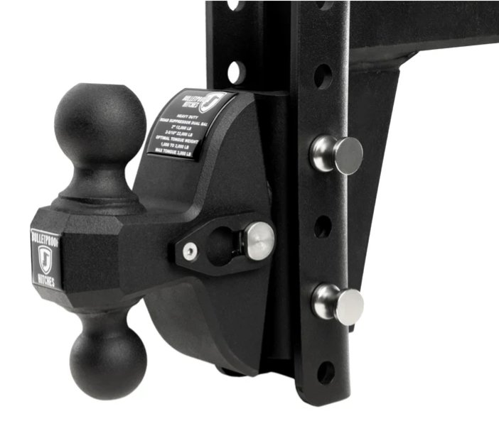 BULLETPROOF HITCHES HEAVY DUTY ROAD SUPPRESSOR DUAL BALL, 2" AND 2-5/16" BALL 22K MAX