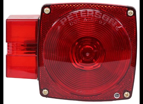 PETERSON TAIL LIGHT, 7 FUNCTION, SQUARE DRIVER SIDE DS RS, 5-15/16"X4-1/2"