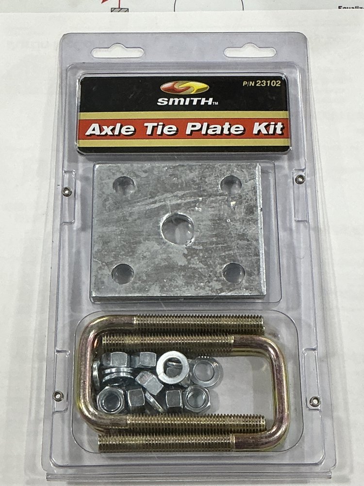 CE SMITH AXLE TIE PLATE KIT FOR 1-1/2" SQUARE AXLE, 3-3/8"L U-BOLTS, ZINC