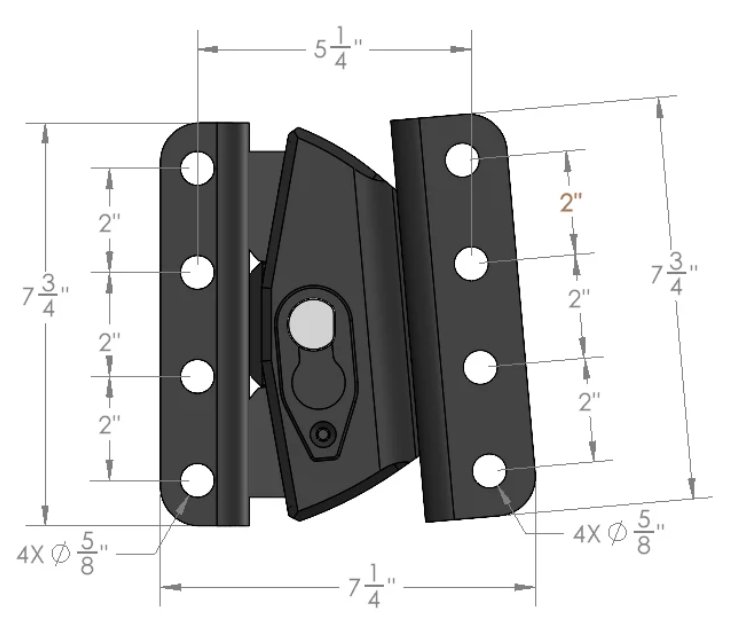 BULLETPROOF HITCHES HEAVY DUTY ROAD SUPPRESSOR CHANNEL TO CHANNEL COUPLER, 22K MAX
