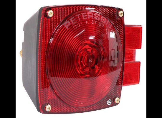PETERSON TAIL LIGHT, 7 FUNCTION, SQUARE PASSENGER SIDE PS CS, 5-15/16"X4-1/2"