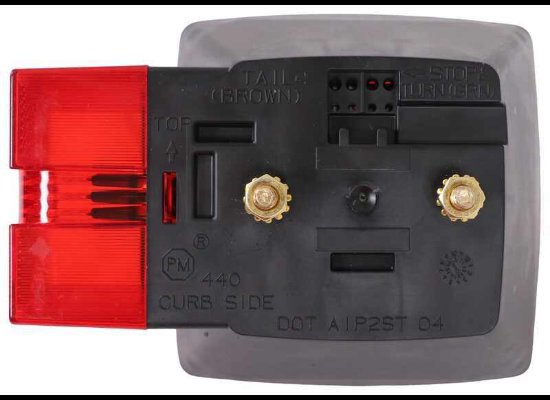 PETERSON TAIL LIGHT, 7 FUNCTION, SQUARE PASSENGER SIDE PS CS, 5-15/16"X4-1/2"