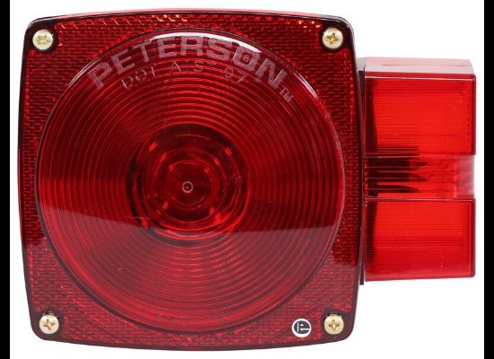 PETERSON TAIL LIGHT, 7 FUNCTION, SQUARE PASSENGER SIDE PS CS, 5-15/16"X4-1/2"