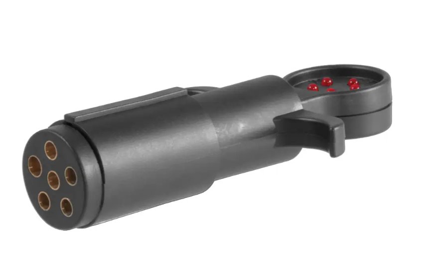 CURT 6-WAY ROUND SOCKET CIRCUIT TESTER, LED FOR VEHICLE END