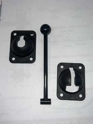 6" DOOR HOLDBACK, PLASTIC, BLACK