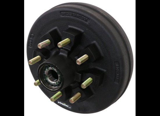 HUB AND BRAKE DRUM 12" 8 LUG 8X6.5 5.2K - 7K AXLE 9/16" LUG STUDS