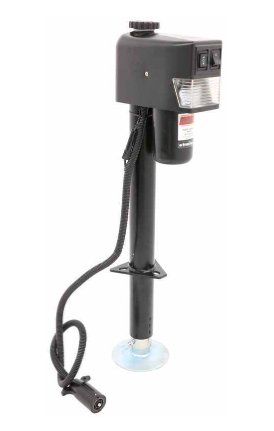 RAM A-FRAME ELECTRIC JACK, 3.5K WITH FOOTPLATE AND 7-WAY PLUG, 25-1/8" LIFT, 18" TRAVEL, BLACK
