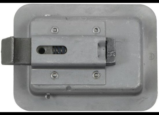 JUNIOR LOCKING STEEL FLUSH DOOR LATCH, LOCKING 2-3/4"X3-3/4" HOLE SIZE, W/ KEYS