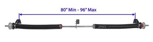 DUAL CONVENTIONAL RAMP SPRING ASSEMBLY FOR 8' WIDE ENCLOSED TRAILER - 250lbs CAP, 76" - 96" DOOR