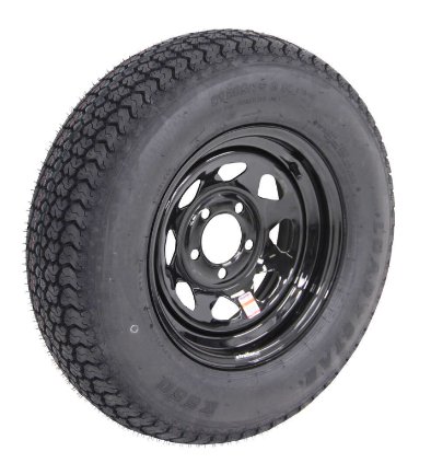 205/75R14 SPARE TIRE & WHEEL - BLACK SPOKE - 5 LUG X 4.5, 5X4.5, LRD