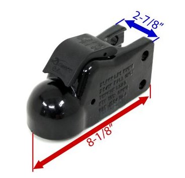 DEMCO COUPLER W/EZ LATCH, 2-5/16" BALL, 21K, C-CHANNEL MOUNT, ADJUSTABLE