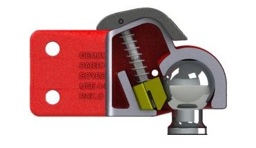 DEMCO COUPLER W/EZ LATCH, 2-5/16" BALL, 21K, C-CHANNEL MOUNT, ADJUSTABLE