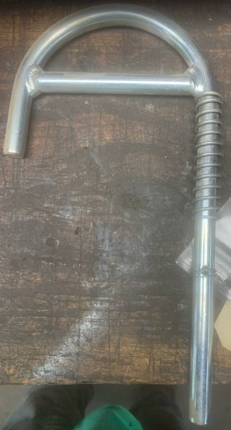 QUALITY STEEL/ALUMINUM UTILITY GATE J-HOOK PIN ASSEMBLY, COMPLETE W/PIN AND SPRING