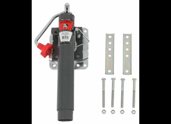 BULLDOG ROUND SNAP-RING SWIVEL JACK - BOLT ON - TOP WIND 10" LIFT - 2,000LBS
