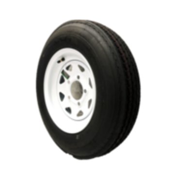 LOADSTAR 5.30X12 , 5.30-12 - WHEEL AND TIRE - WHITE SPOKE, LRC 5 LUG, 5X4.5, 5 ON 4.5