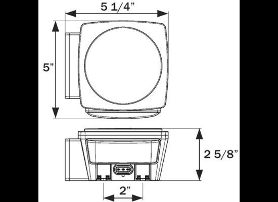 MICRO FLEX LED TRAILER TAIL LIGHT, 7 FUNCTION, SQUARE, 20 DIODE DRIVER SIDE, DS LEFT 5-1/4" x 5